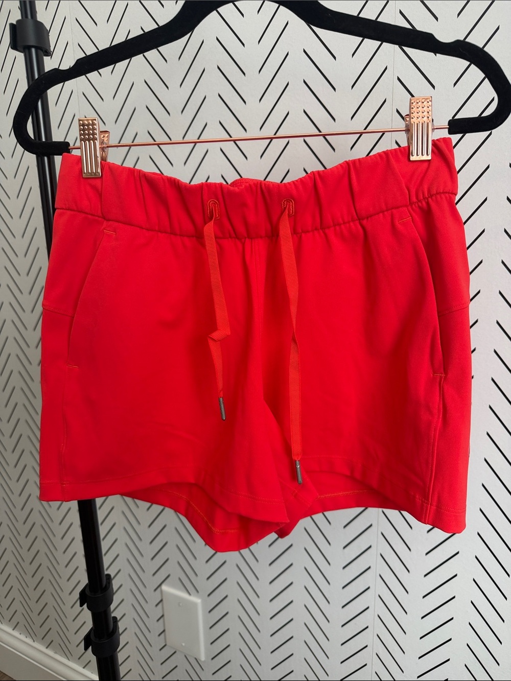 lululemon athletica Bright Red Drawstring Athletic Shorts
